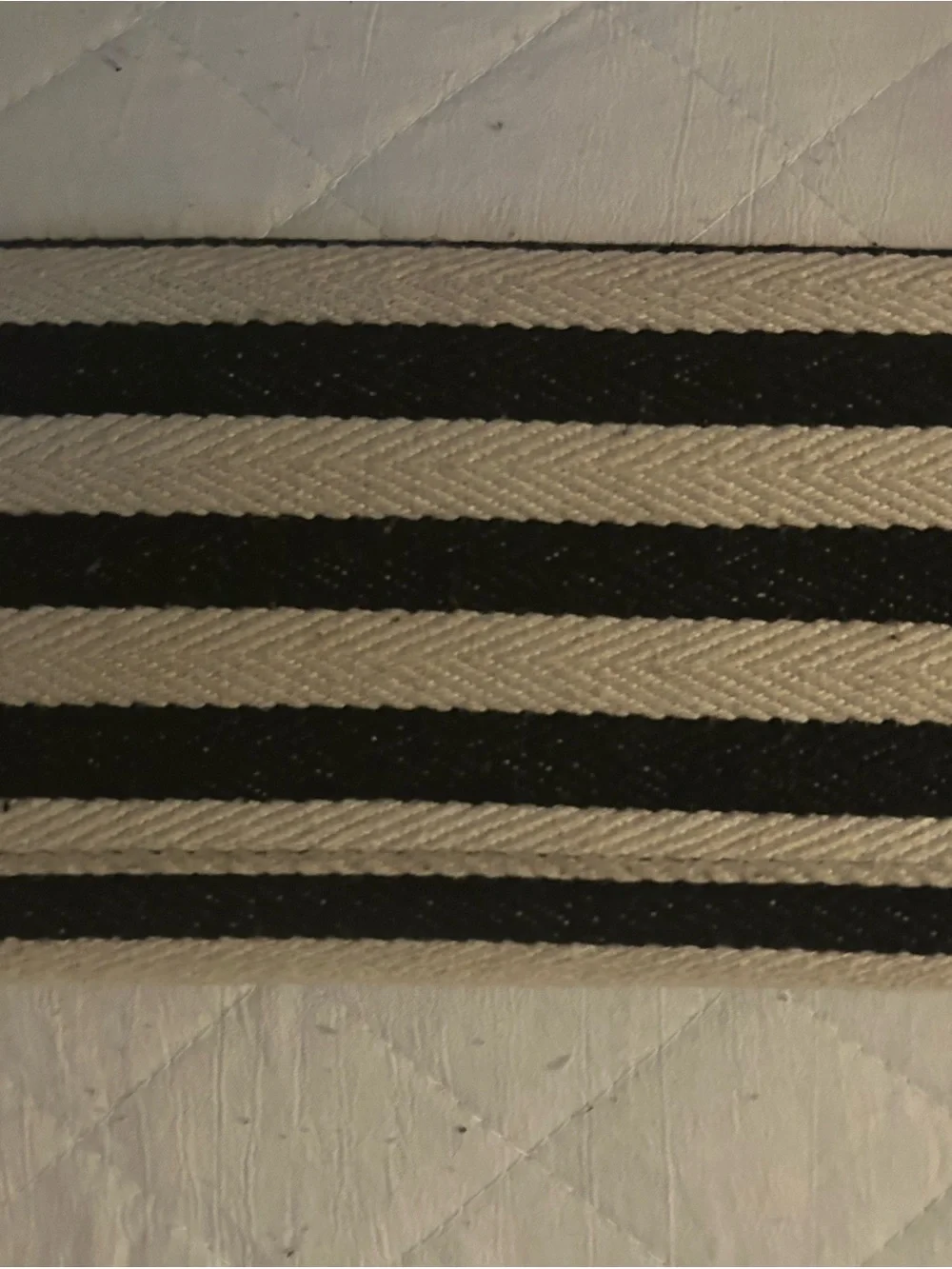 Striped Canvas /cloth with Brass Stud - Black & Cream